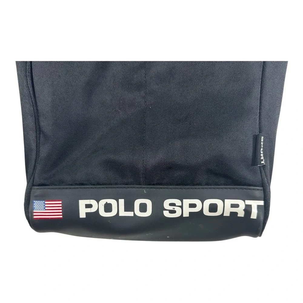 Polo Sport Ralph Lauren Crossbody Bag Black Nylon Canvas Mini Tote 90s Vintage